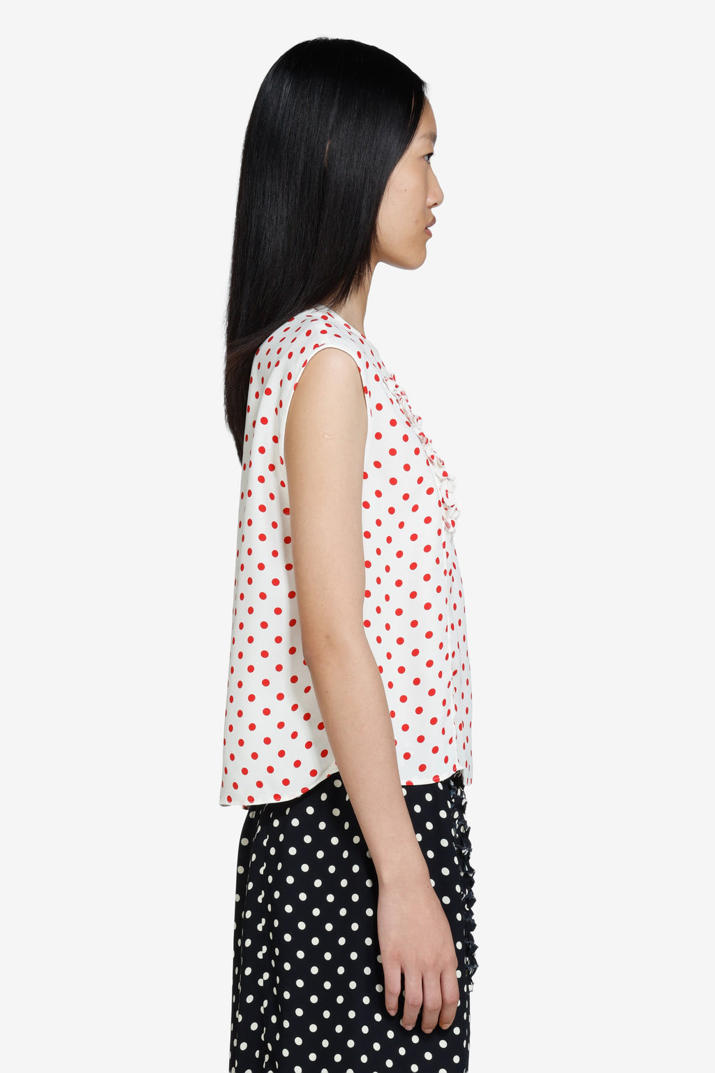 Polka dot sleeveless top