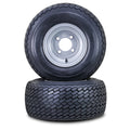 ROADGUIDER Golf Cart Tire Wheel Assembly 18X8.5-8 4-Ply /w 4 Lugs on 4 PCD Silver Rim Installed Set 4