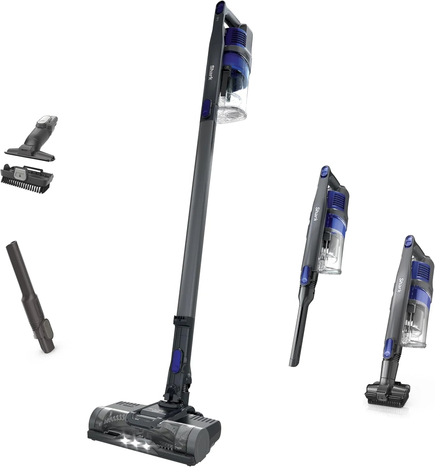 Shark Pet Cordless Stick Vacuum with XL Dust Cup, LED Headlights, Removable Handheld Vac, Crevice Tool, Portable Vacuum for Household Pet Hair, Carpet & Hard Floors, 40min Runtime, Ice Blue, IX141AMZ