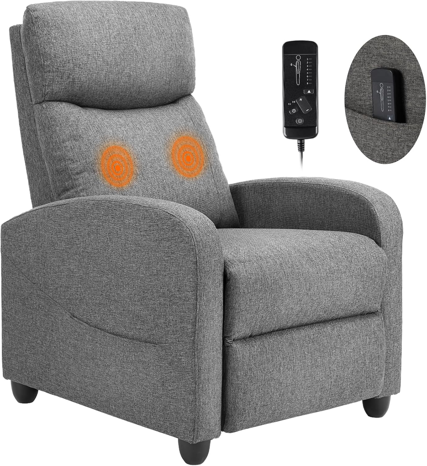 Sweetcrispy Recliner Chair, 360 Swivel Rocker Chair for Adults, Glider Rocker Recliners, Nursery Chairs for Living Room, High Back, Upholstered Deep Seat, Classical Brown