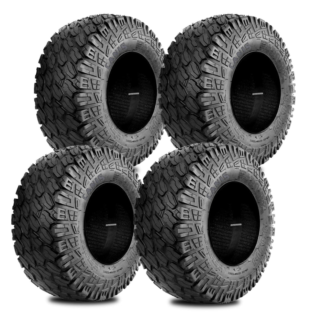 Set 4 WOLF PACK Golf Cart Tires 205/50-10 All Terrain Tubeless Tire