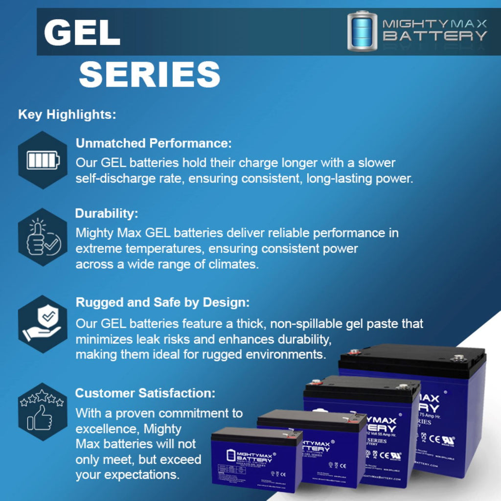 12V 35Ah GEL Battery Replacement for Kangaroo TG-31 Golf Cart